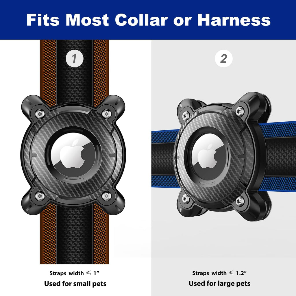 Compact hard-TPU AirTag collar holder dimensions