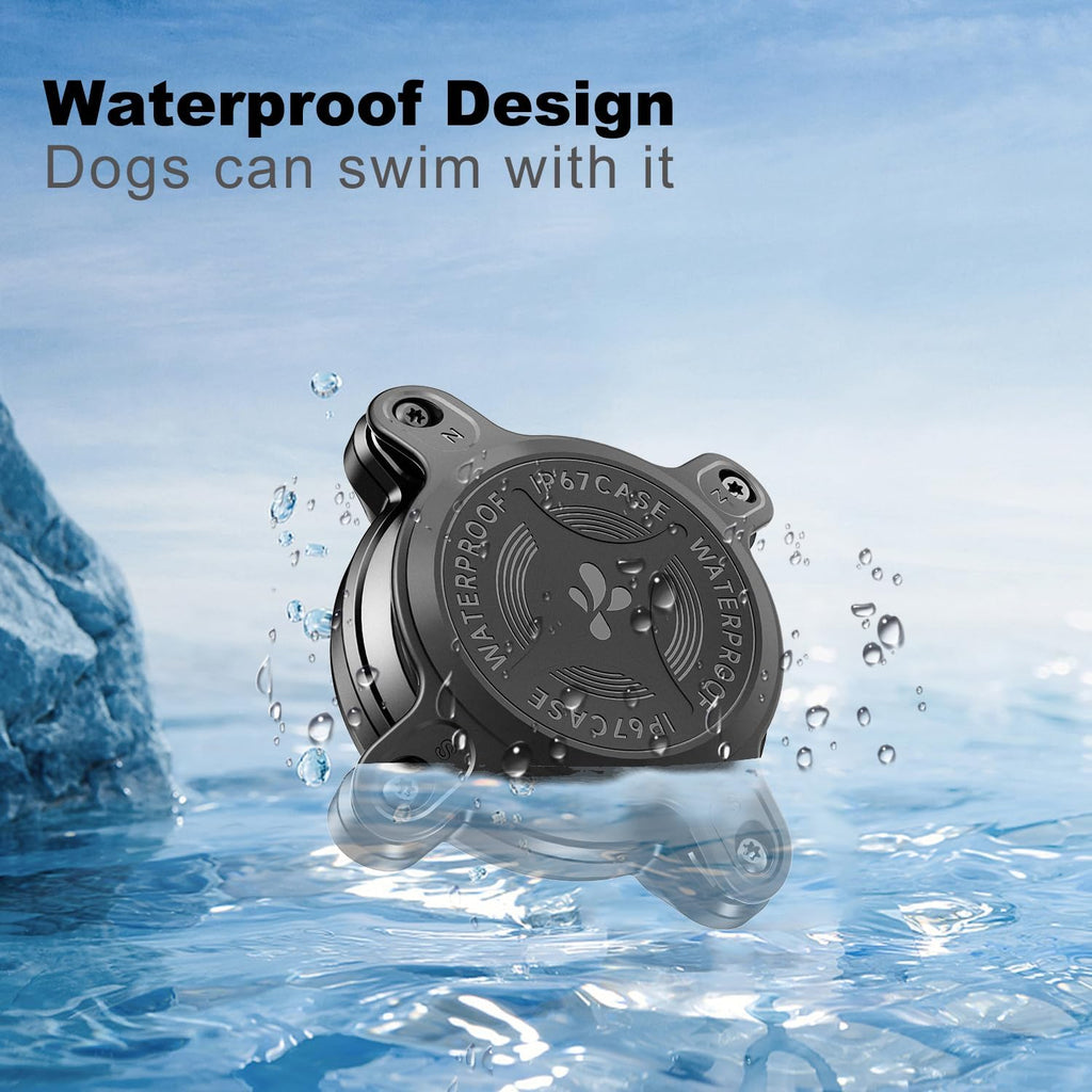 Shock-resistant AirTag holder for dog collars and harness straps
