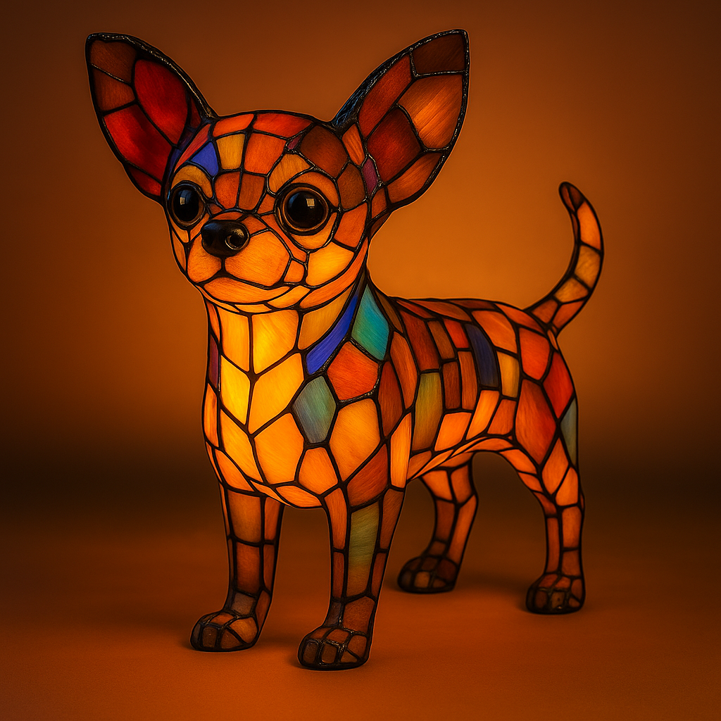 GlowPup™ Stained Resin Dog Lamp – Artisan Breed Collection
