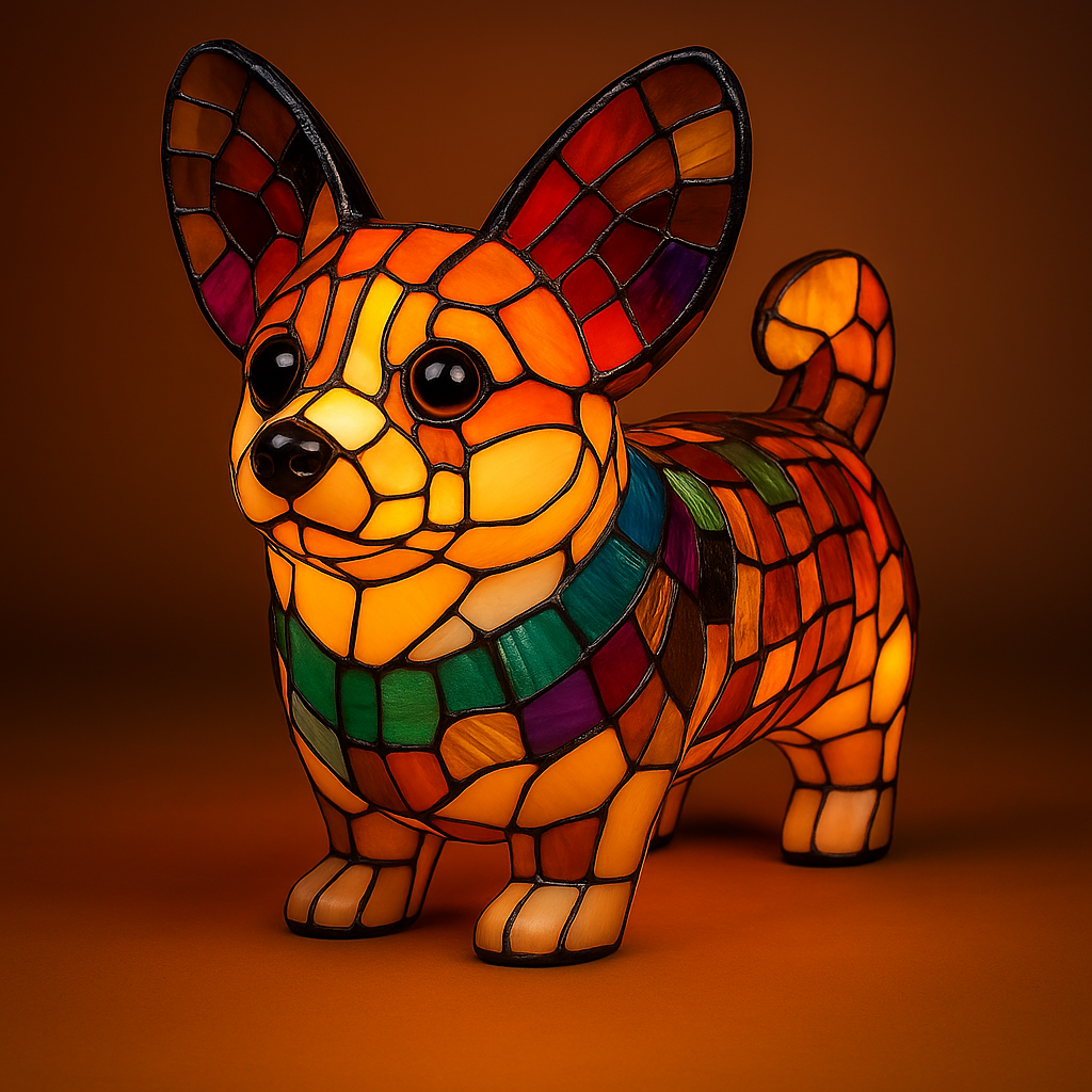 GlowPup™ Stained Resin Dog Lamp – Artisan Breed Collection