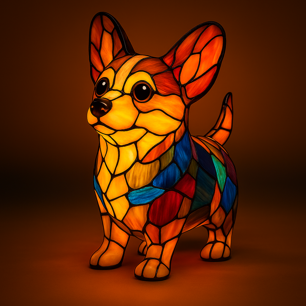 GlowPup™ Stained Resin Dog Lamp – Artisan Breed Collection