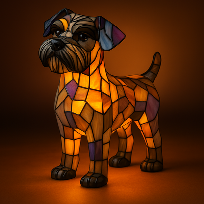 GlowPup™ Stained Resin Dog Lamp – Artisan Breed Collection