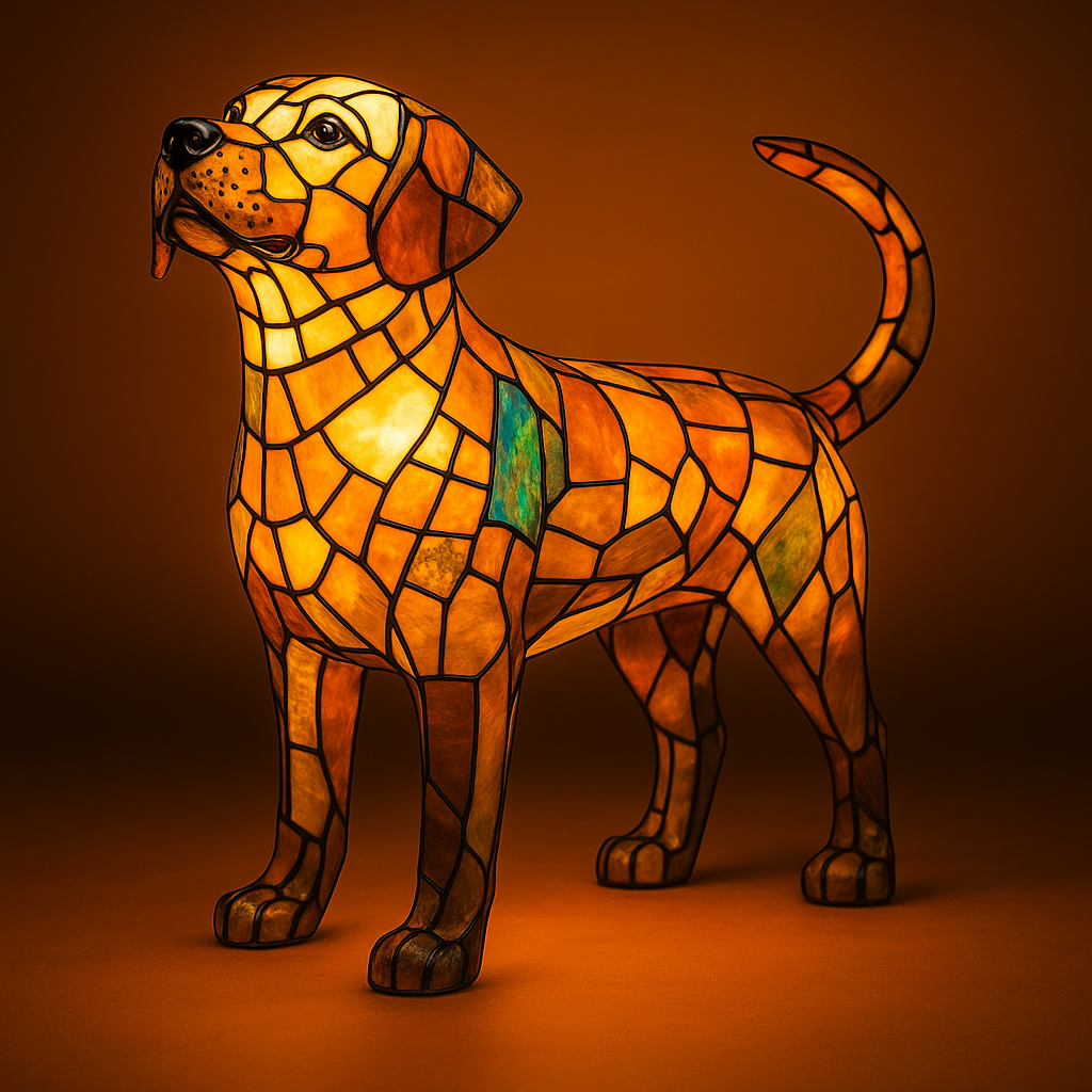 GlowPup™ Stained Resin Dog Lamp – Artisan Breed Collection