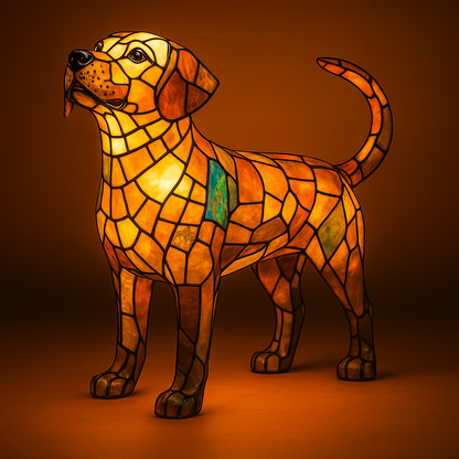 GlowPup™ Stained Resin Dog Lamp – Artisan Breed Collection