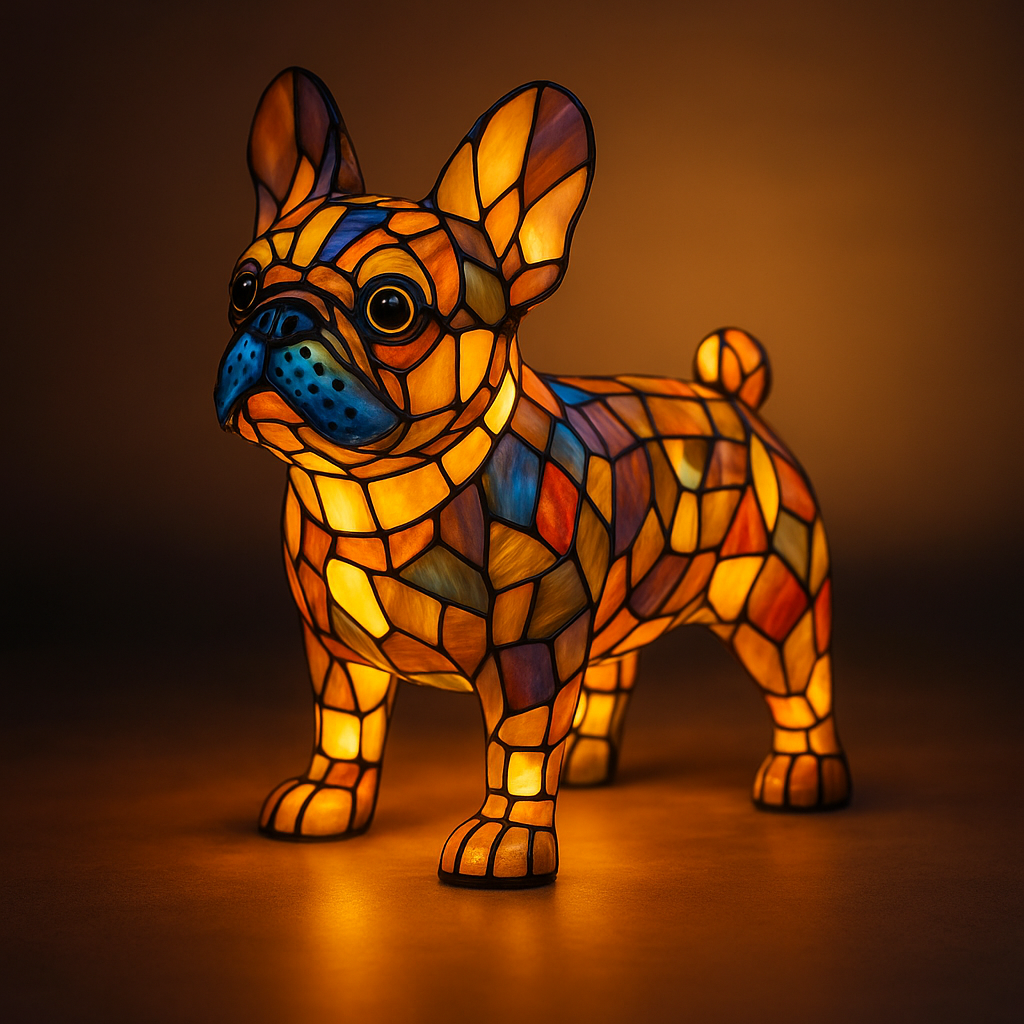 GlowPup™ Stained Resin Dog Lamp – Artisan Breed Collection